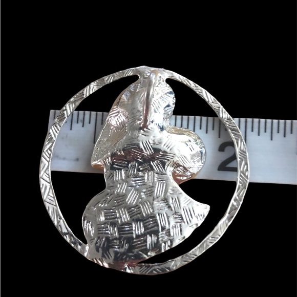 Pop Art 3D Pink Rose Gold hearts on Silver tone Hoop Silver‎ tone Snake Chain - Picture 3 of 5